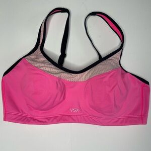 VSX Sport 38C Super Soft Sports Bra Neon Pink Mesh Support Band Underwire